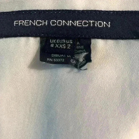 French Connection Juniors Size 2 Pin Up Blue White Lace Dress Cold shoulder S/S - Picture 5 of 6